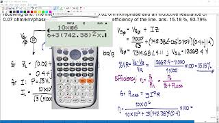 Short Transmission Line Problem 5 solving transmission efficiency [upl. by Dymphia]