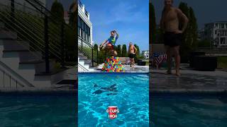 Who can jump over the MOST plastic cups SISTER VS BROTHER [upl. by Zebulon]