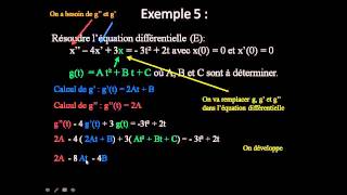 résolution dune éq diff avec 2 conditions initiales  b solution particulière de E [upl. by Otcefrep]