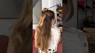 My favourite half up half down hairstyle hairhacks hairtutorial simplehairstyle penteados [upl. by Marvin]