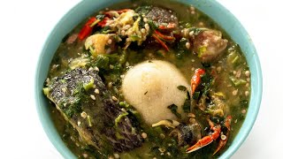 Banku with Oilless Jute Leaves Ademe Okra soup ft Tilapia cured beef and crabs [upl. by Gaiser]