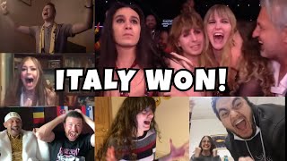 MANESKIN  ITALY WON  COMPILATION LIVE REACTIONS TELEVOTING EUROVISION 2021 [upl. by Adrial]