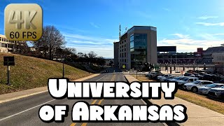 Driving Around the University of Arkansas Campus amp Downtown Fayetteville in 4k Video [upl. by Kcirrad479]