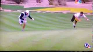 Best caddy race yet  16th hole  Waste Management Phoenix Open [upl. by Kentigerma104]