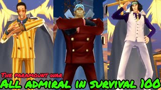 All 3 Admiral survival 100 gameplay in One Piece Bounty Rush  OPBR [upl. by Minabe165]