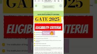 Notice GATE ELIGIBILITY CRITERIA 2025 🔥🔥 gate exam shorts yt study science engineering [upl. by Arais906]