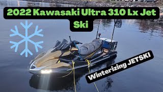 Winterizing 2022 Kawasaki Ultra 310 Lx Supercharged Jet Ski Putting Away For Winter [upl. by Niltac]