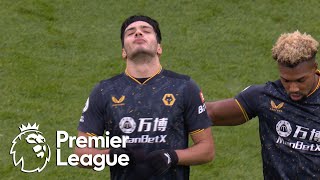 Wolves Raúl Jiménez gets sent off after blocking free kick  Premier League  NBC Sports [upl. by Arraeis]