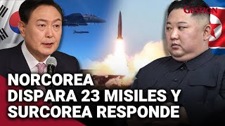 COREA DEL NORTE dispara 23 misiles y Corea del Sur responde a provocación con misil desde sus costas [upl. by Marx74]