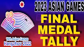 asian games 2023 final medal tally [upl. by Hinkle]