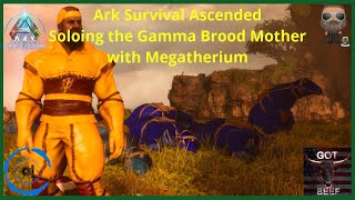 Ark Survival Ascended PS5 Soloing the Gamma Brood Mother with Megatherium [upl. by Laszlo]