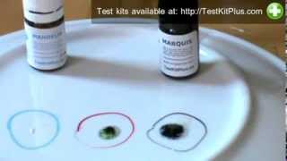 Ecstasy MDMA Test Kit Demo  Reactions With Three Tests Marquis Mecke Mandelin [upl. by Ajssatsan718]