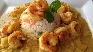 CAMARONES AL CURRY DELICIOSA RECETA [upl. by Jania]