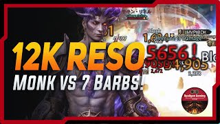 12k Reso Monk Whale Vs 7 Barbs  MONK IS BACK  Diablo Immortal [upl. by Magnolia]