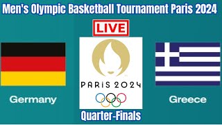 Germany Vs Greece  QuarterFinals  Mens Olympic Basketball Tournament Paris 2024 Live Scoreboard [upl. by Ziana567]