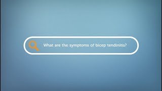 What are the symptoms of bicep tendinitis [upl. by Adnhoj]