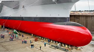 Inside US Dry Dock Rolling Out amp Launching Gigantic Aircraft Carrier After Repair [upl. by Enicar]