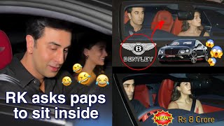 Ranbir Kapoor and Alia Bhatt head out in their new car Bentley [upl. by Mignon]