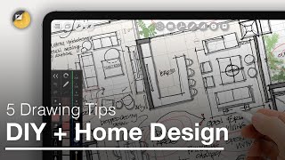 How to Draw 5 iPad Drawing Tips for DIY  Home Design that will Change Your Life [upl. by Nesila]