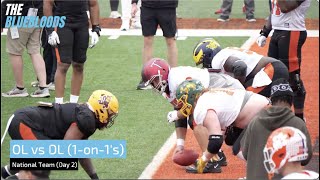 2023 Senior Bowl National Team Day2 OL vs DL Drills 1on1s  The Bluebloods [upl. by Langston173]