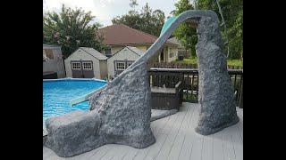 2022 The Cone Family  Above Ground Pool Deck Pool Slide Rock Wall Feature Experiment [upl. by Iat]