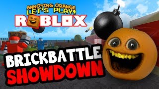 Roblox BRICKBATTLE SHOWDOWN Annoying Orange Plays [upl. by Epuladaug]