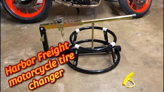 Harbor Freight motorcycle tire changer [upl. by Nolyarg]