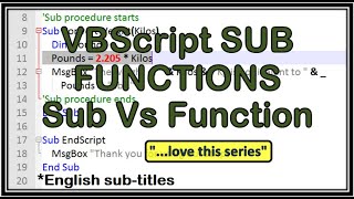 VBScript Sub vs Function  VBScript  Invoke Vbscript  Vbscript Sub  Learn VbscriptRun Vb Script [upl. by Algy63]