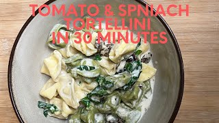 Sun Dried Tomatoes amp Spinach Vegetarian Tortellini Dinner in 30 Minutes [upl. by Dronski]