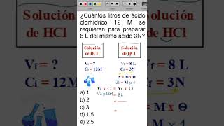 ¿Cuántos litros de ácido clorhídrico 12M se requiere química ciencia clases quimica parati fyp [upl. by Armat]