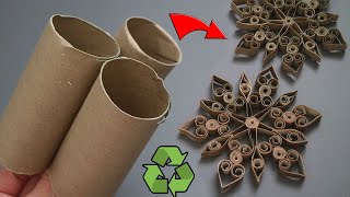 HOW TO MAKE A SNOWFLAKE from garbage Recycling bushings [upl. by Euqinim197]