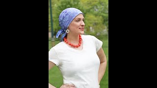 How to Tie a Square Chemo Head Scarf Bali Batik Rayon [upl. by Calley]