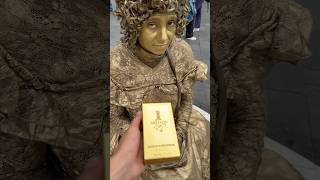 Pago Rabanne for Golden statue Lady buskingtalent shortsviral trending buskingstreets shorts [upl. by Woodley]