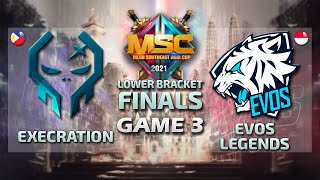 EXE vs EVOS GAME 3 English MSC PLAYOFF DAY 3  MLBB SOUTEAST ASIA CUP 2021 [upl. by Naerda]