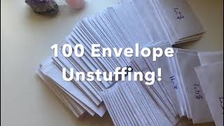 I FINISHED MY 100 ENVELOPE SAVINGS CHALLENGE LETS UNSTUFF [upl. by Ssilem806]