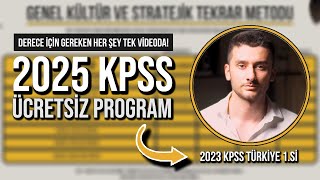 2025 KPSS’DE DERECE YAPMANI SAĞLAYACAK ÜCRETSİZ PROGRAM [upl. by Chlores]