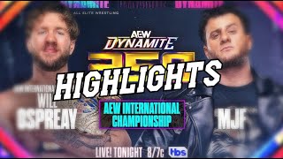 Will Ospreay vs MJF  AEW Dynamite  Highlights [upl. by Anael]