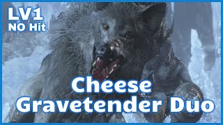 Dark Souls 3  Gravetender Duo Cheese LV1 No Hit [upl. by Sainana25]