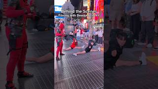 Behind The Scenes Of Filming With Deadpool In NEW YORK… Wait for it😭 martialarts kungfu deadpool [upl. by Armitage]