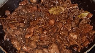 Chicken LIVER AND GIZZARD ADOBO RECIPE [upl. by Ynaittirb]