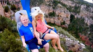 BatAPult Scary Zip Line at Cave of the Winds Colorado [upl. by Nylodnewg]