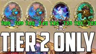 Tier 2 Only Elemental Build  Hearthstone Battlegrounds [upl. by Ahsenauj]