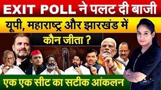 EXIT POLL ने पलट दी बाजी यूपी महाराष्ट्र और झारखंड में कौन जीता [upl. by Acessej]