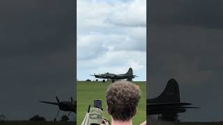 Boeing B17 landing amp P47 Thunderbolt flypast at Sywell 2024 aviation planespotting sywell2024 [upl. by Aryan]