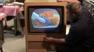 Watch a 1956 RCA VICTOR CTC5 COLOR TELEVISION quotRoundiequot [upl. by Herr]