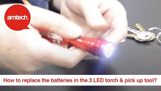 How To Replace The Batteries In The 3 LED Telescopic Torch amp Magnetic Pick Up Tool [upl. by Eseret]