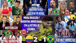 PRENSA BRASILEÑA Y ARGENTINA REACCIONA A COLOMBIA 21 BRASIL CON SHOW LUIS DIAZ Y REMONTADA ÉPICA [upl. by Hadwyn932]