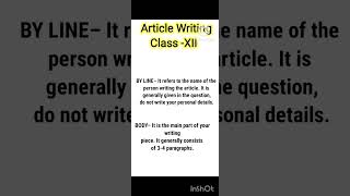 Article writing class XII shorts [upl. by Fairfield]