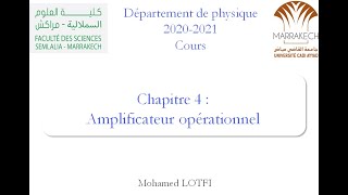 Cours  Amplificateur opérationnel part1 Electronique analogique [upl. by Alolomo196]