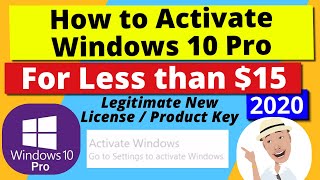 Windows 10 Activate Product Key License for Home or Pro  15 Cheap amp Legal 2020 [upl. by Ambrosia]